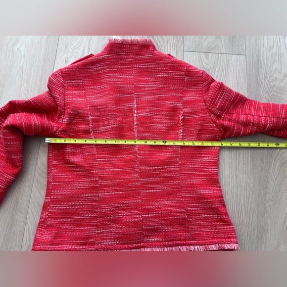 Chicos Military style tweed blazer with gold accent - Picture 6 of 10